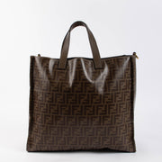 Shop this authentic Fendi Brown FF Mania Large Tote Bag pre-loved on labellov.com