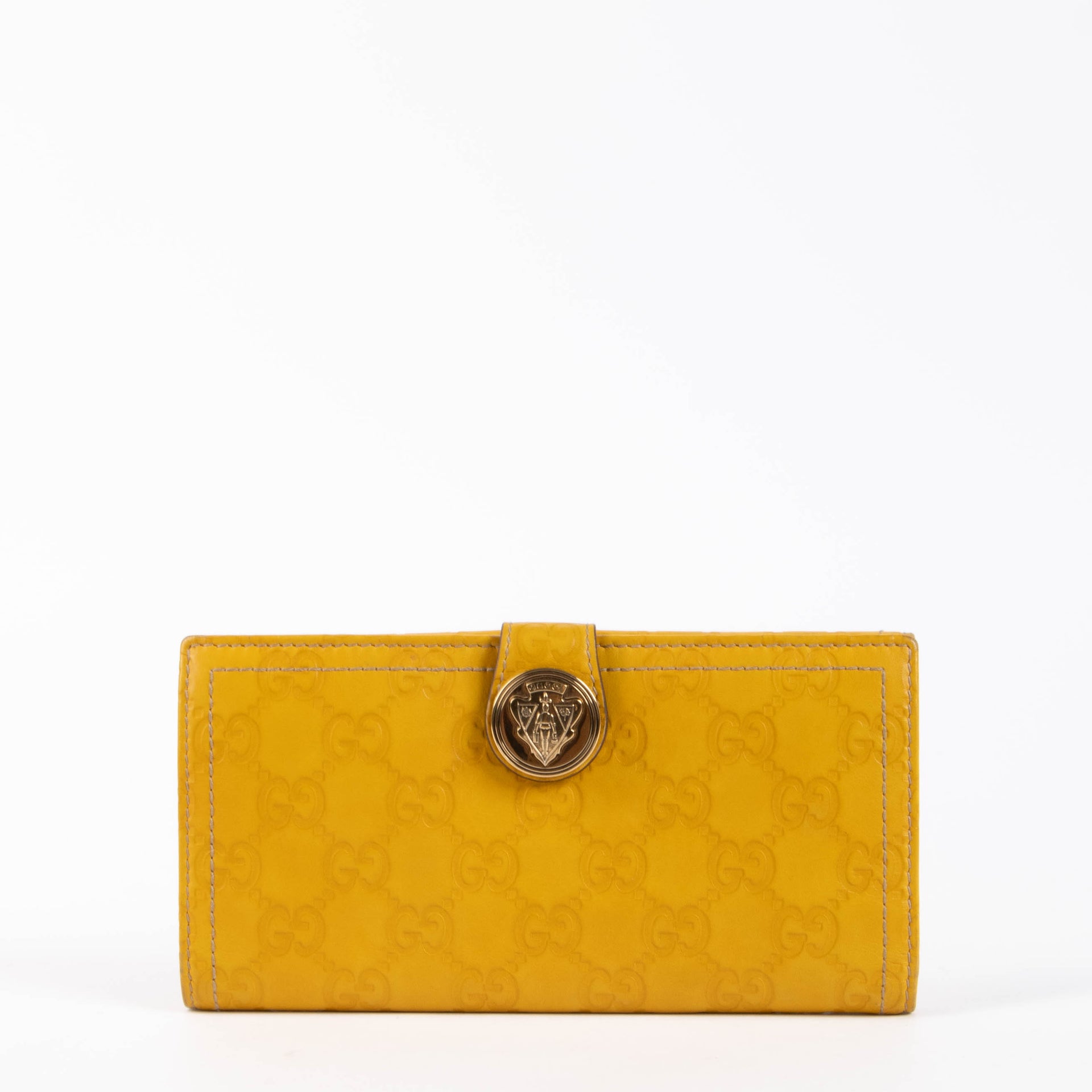 Shop this authentic Gucci Yellow Guccissima Crest Wallet pre-loved on Labellov.com