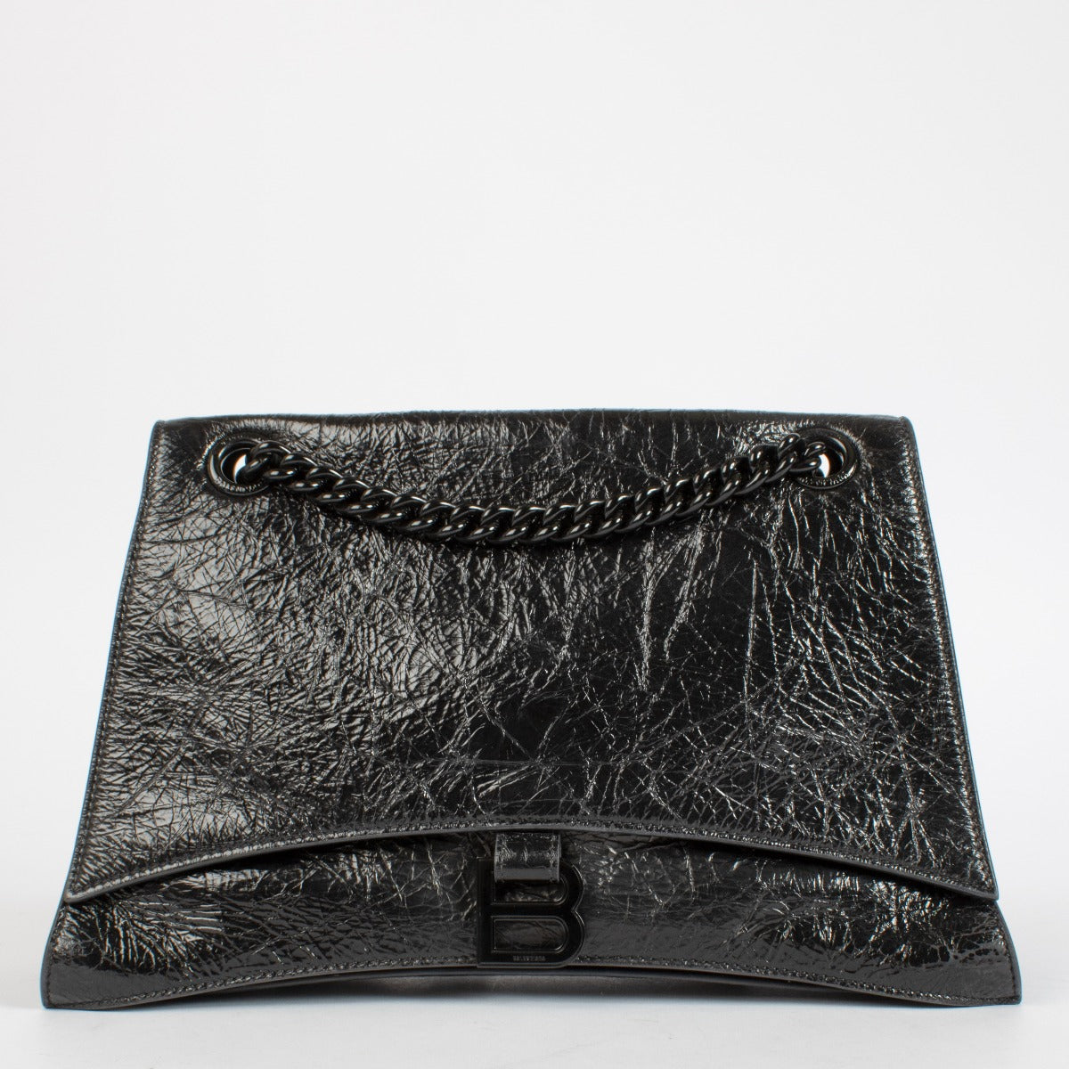 Sac Balenciaga Crush moyen à chaîne, tout noir