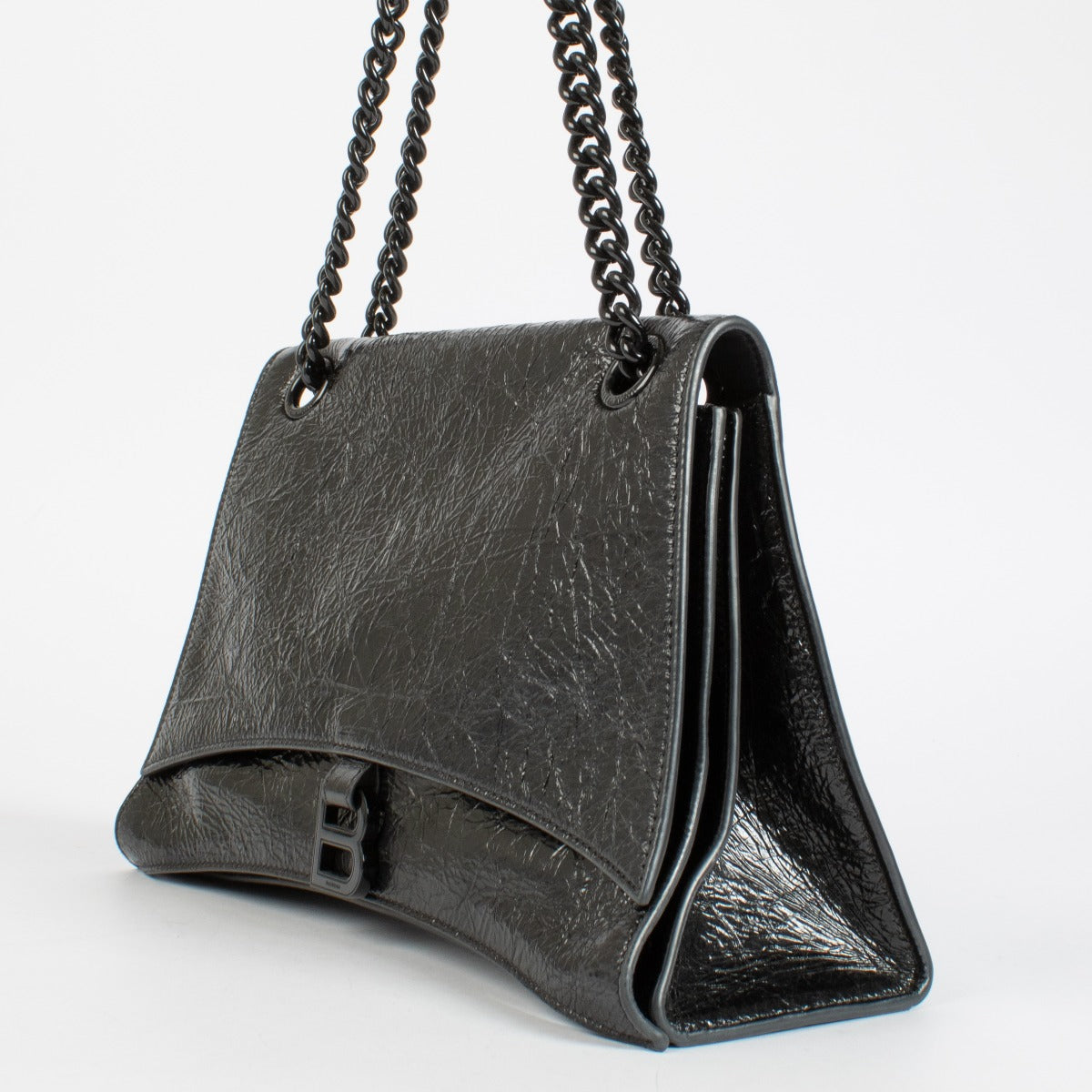 Sac Balenciaga Crush moyen à chaîne, tout noir