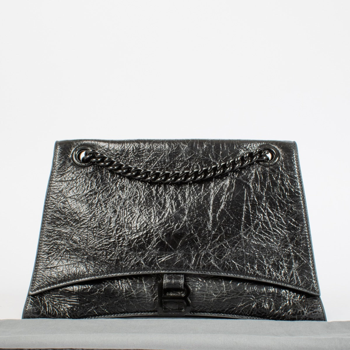 Sac Balenciaga Crush moyen à chaîne, tout noir