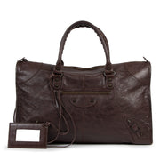 Balenciaga Burgundy Leather Work Bag