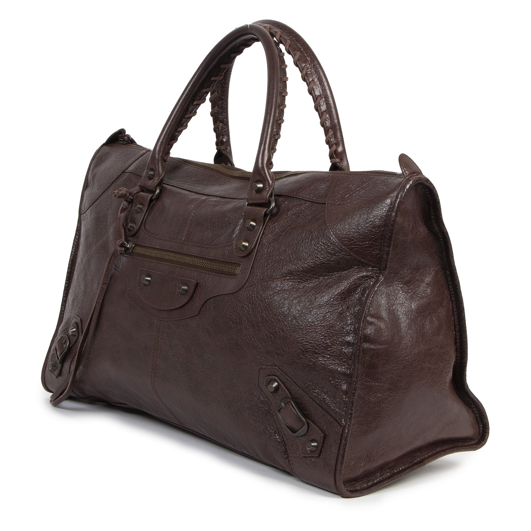 Balenciaga Burgundy Leather Work Bag