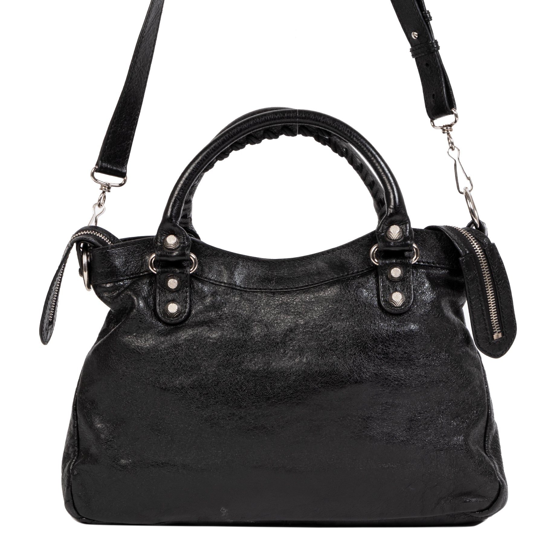 shop safe online secondhand Balenciaga Black Leather Town Bag + Strap
