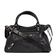 Balenciaga Black Leather Town Bag + Strap