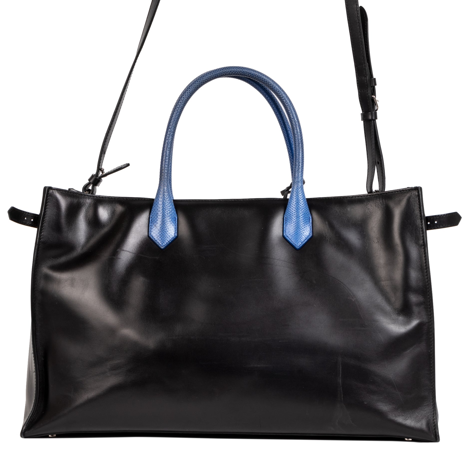 Authentique seconde-main vintage Balenciaga Padlock Black Calfskin leather Karung Shopper Bag achète en ligne webshop LabelLOV
