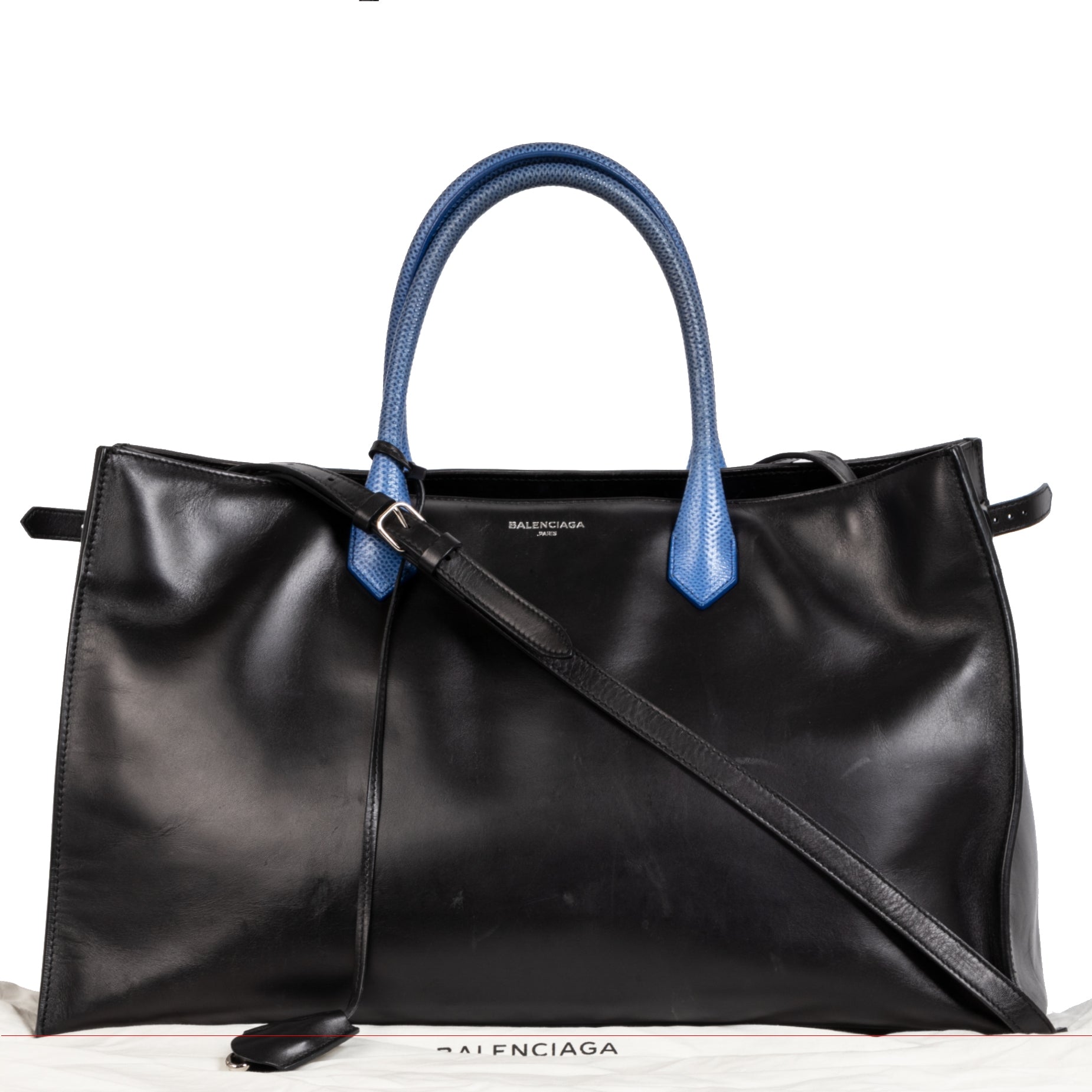 Authentic second-hand vintage Balenciaga Padlock Black Calfskin leather Karung Shopper Bag buy online webshop LabelLOV
