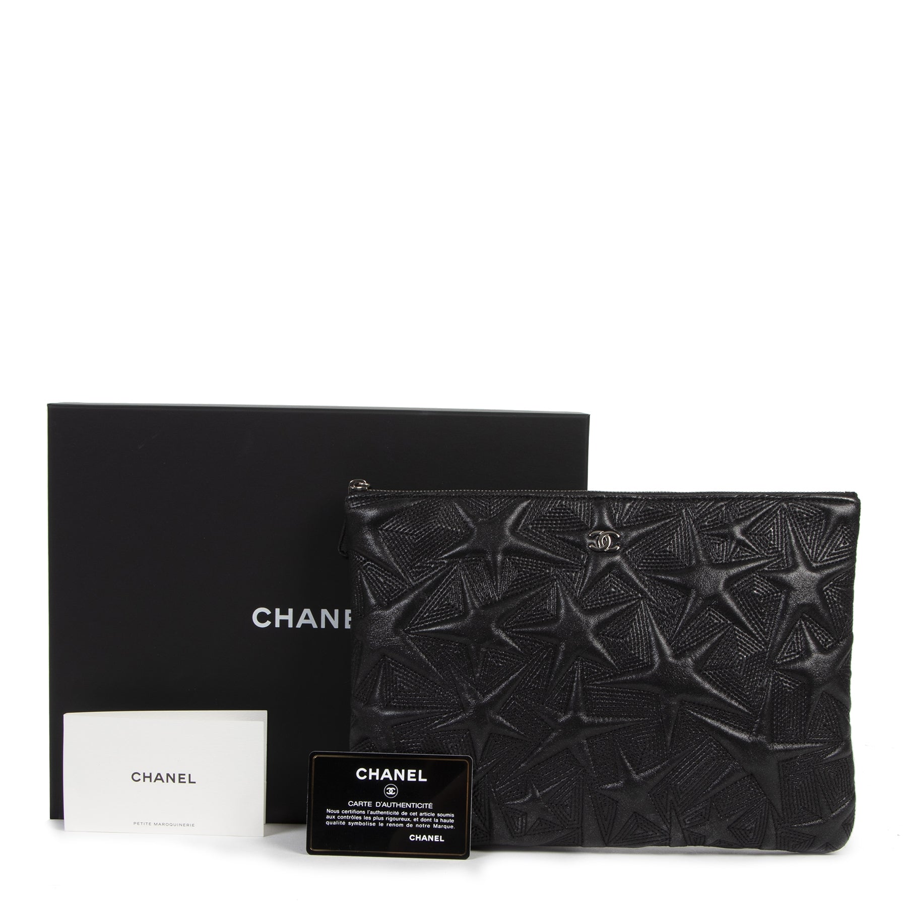Chanel Black Metallic Shooting Stars Clutch