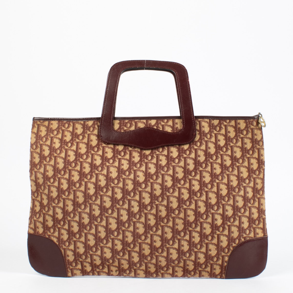 Dior Vintage Burgundy Oblique Tote Bag