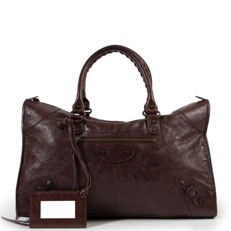 Shop safe online authentic Balenciaga Brown City Shoulder Bag at the right price.