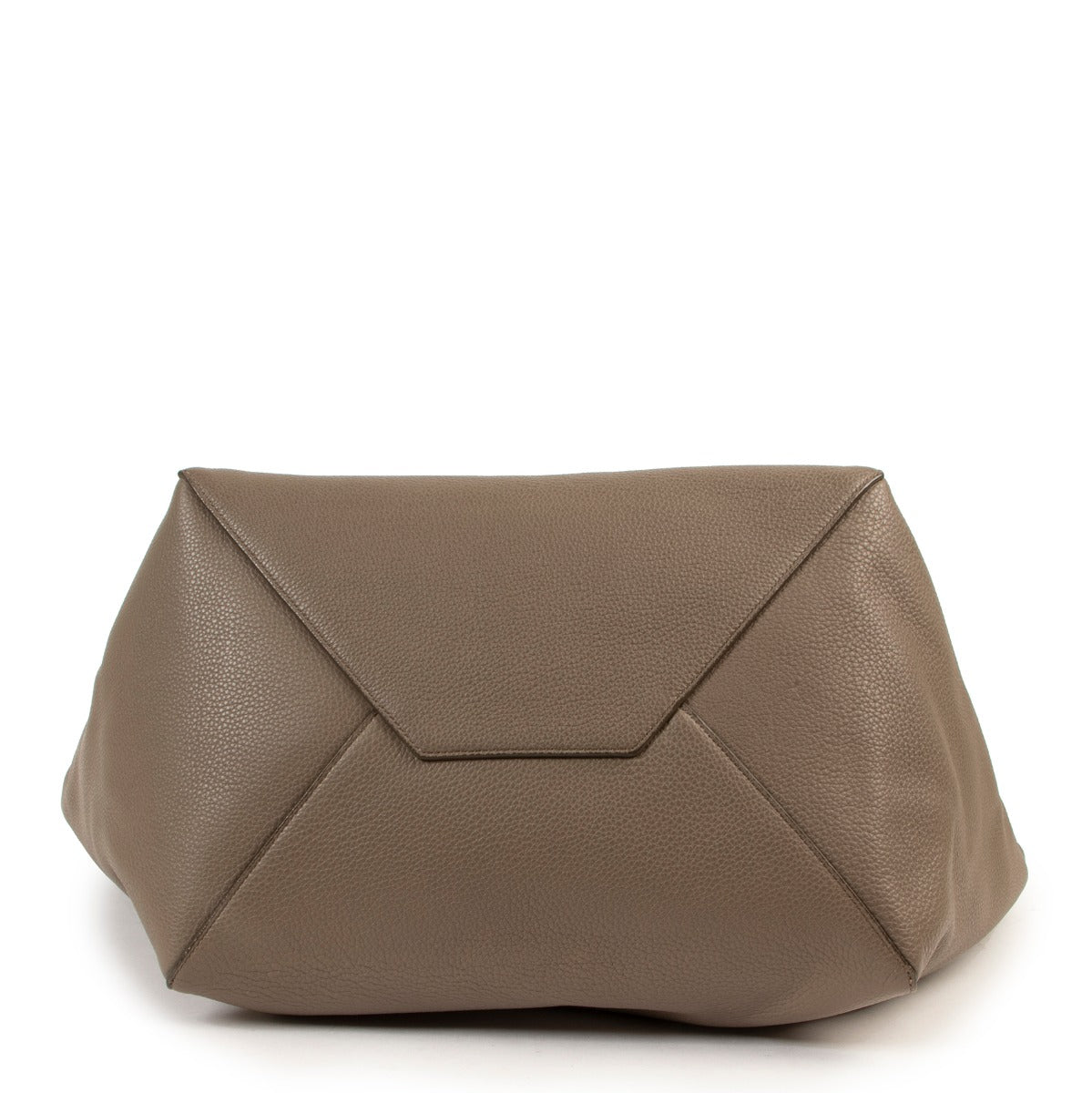 Shop safe online at Labellov in Antwerp this 100% authentic second hand Celine Taupe Grained Calfskin Medium Cabas Phantom Shoulder Bag