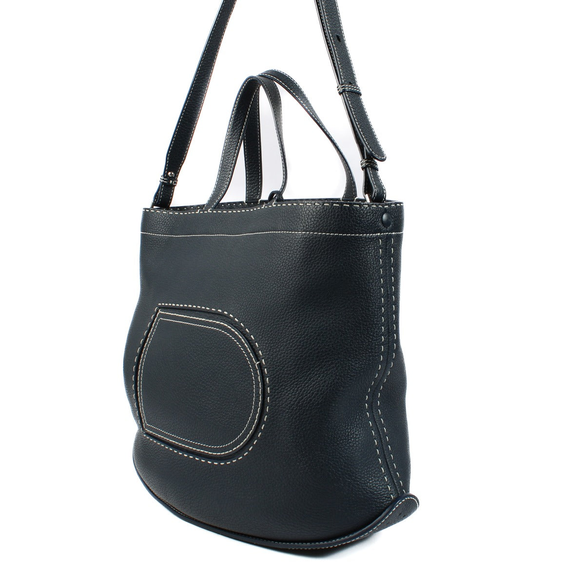 Delvaux Cabas Pin Surpiqué Bleu
