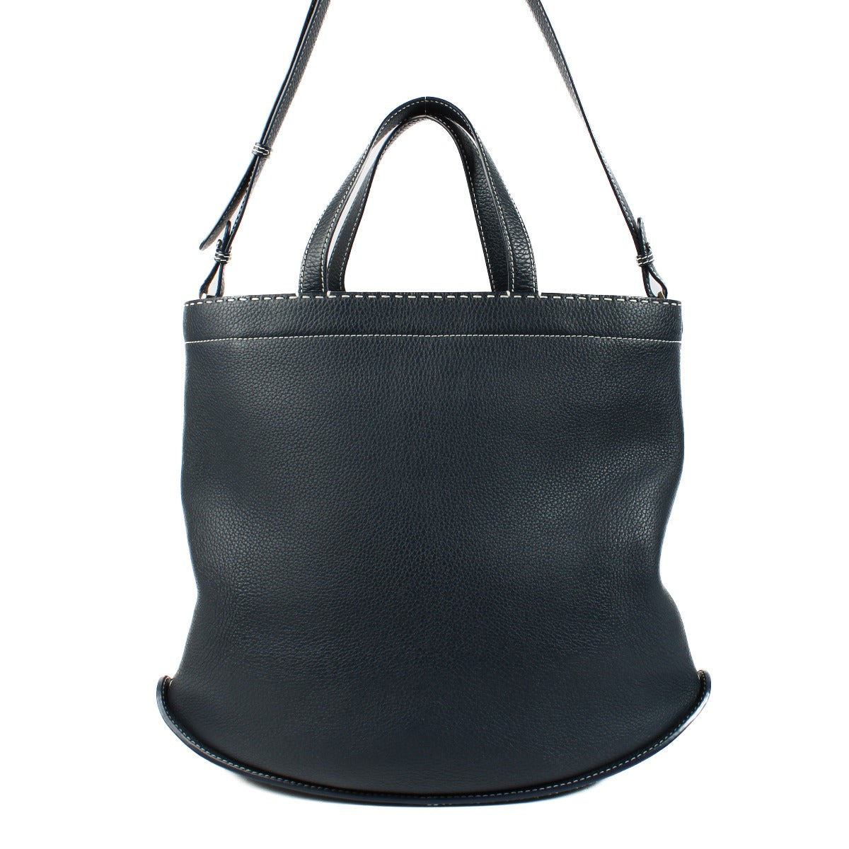 Delvaux Cabas Pin Surpiqué Bleu