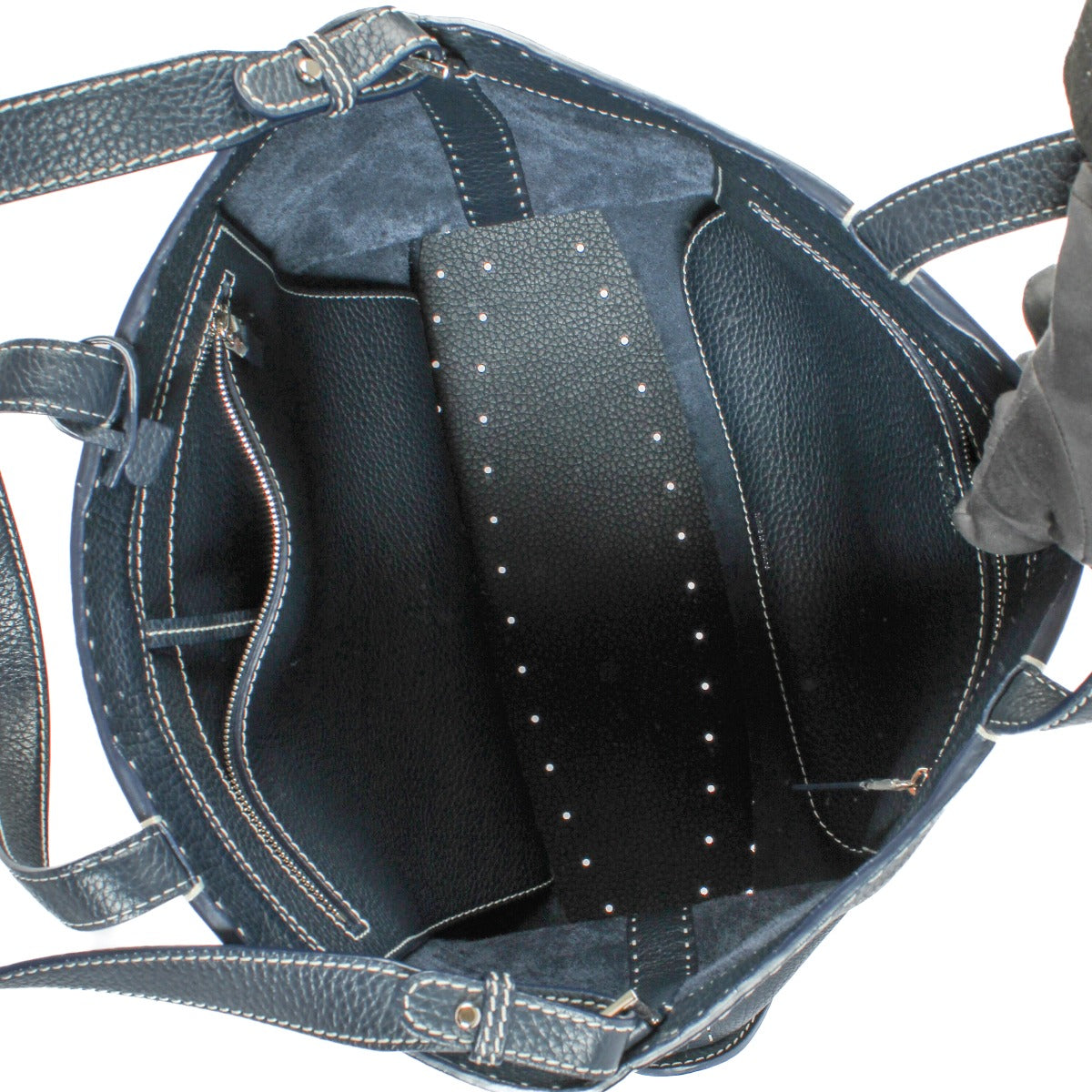 Delvaux Cabas Pin Surpiqué Bleu