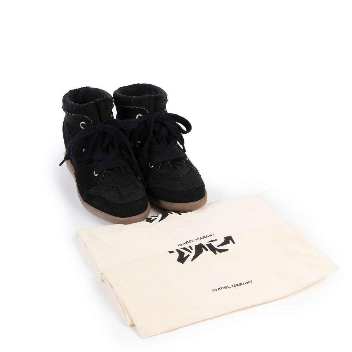 shop safe online Isabel Marant Etoile Bobby Suede Wedge Sneakers - Size 41