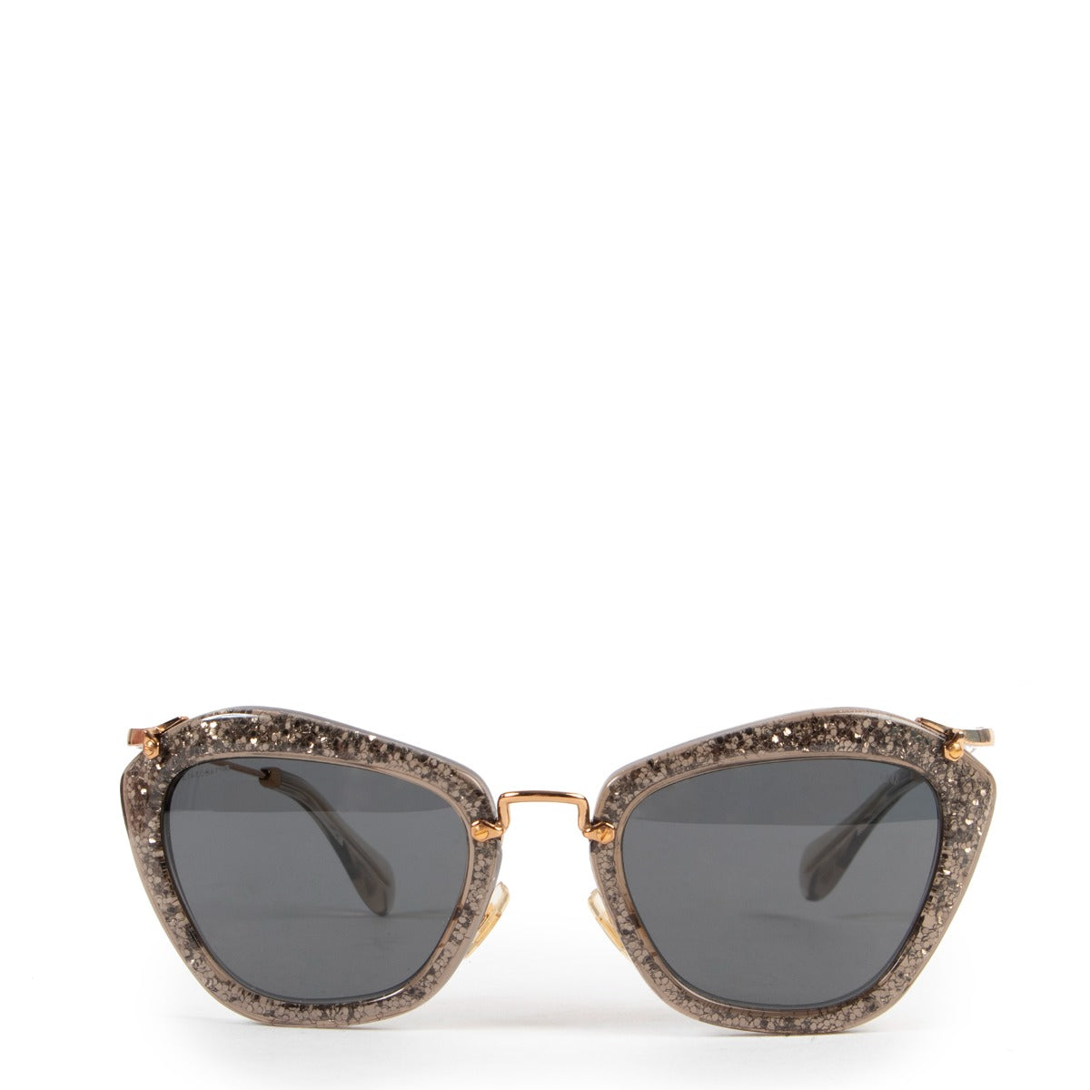 Miu Miu Noir with Golden Glitter Sunglasses Buy this unique piece here safely!
