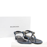 Authentic secondhand Balenciaga Blue Studded City Sandals - size 40,5 designer shoes brands fashion luxury vintage webshop safe secure online shopping