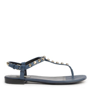 Authentieke Tweedehands Balenciaga Blue Studded City Sandals - size 40,5 juiste prijs veilig online shoppen luxe merken webshop winkelen Antwerpen België mode fashion