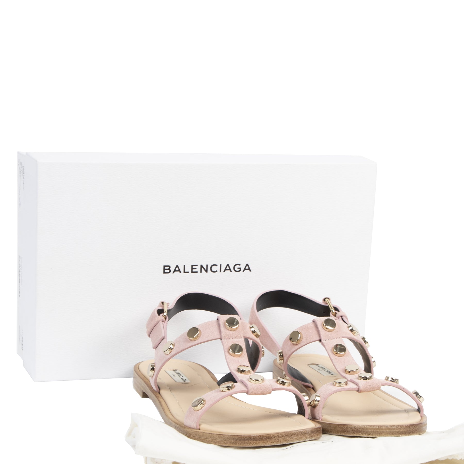 Balenciaga Pink Studded Sandals - size 40.5 - for sale at labellov secondhand luxury in Antwerp