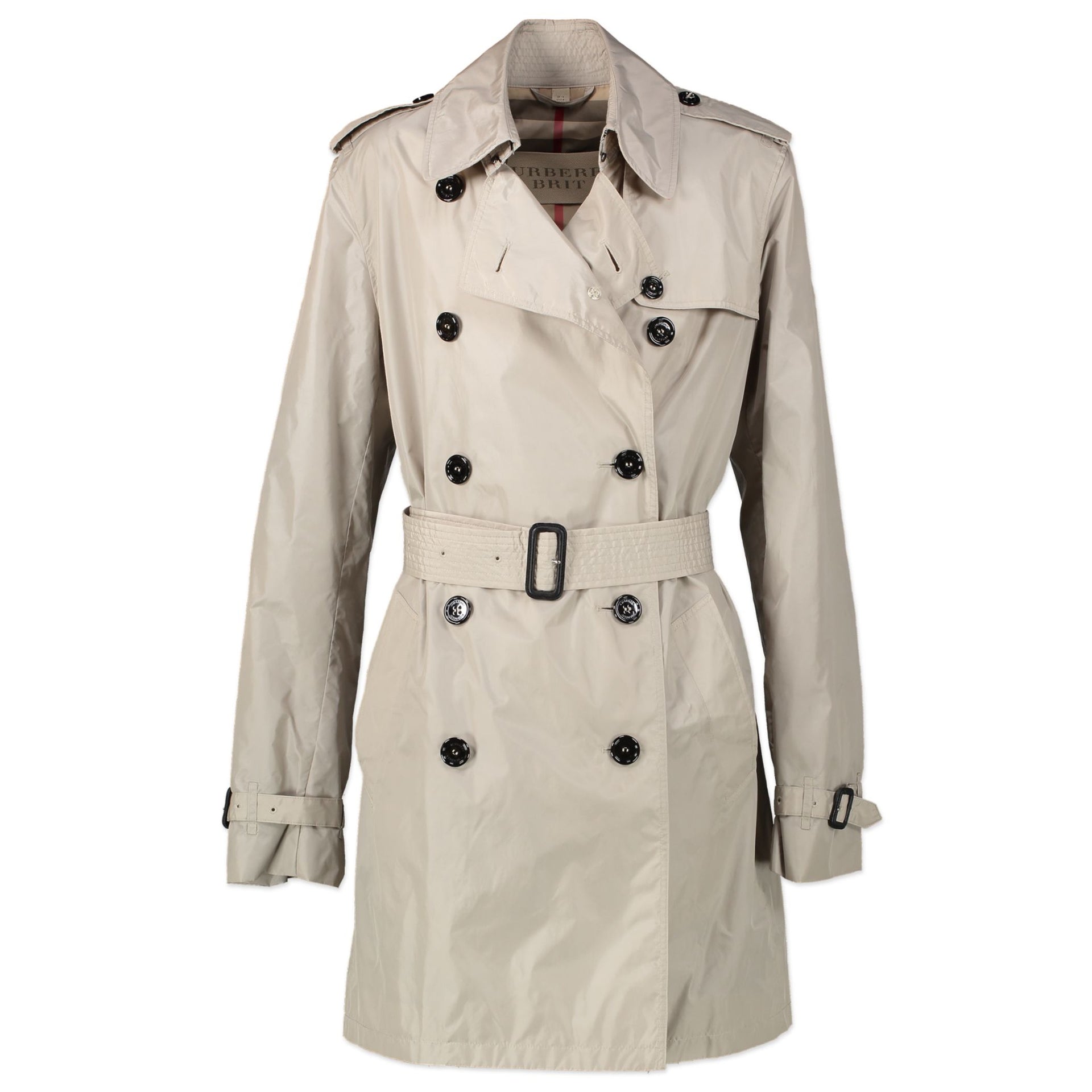 Authentieke tweedehands vintage Burberry Brit Buckingham Trenchcoat - Size 38 koop online webshop LabelLOV