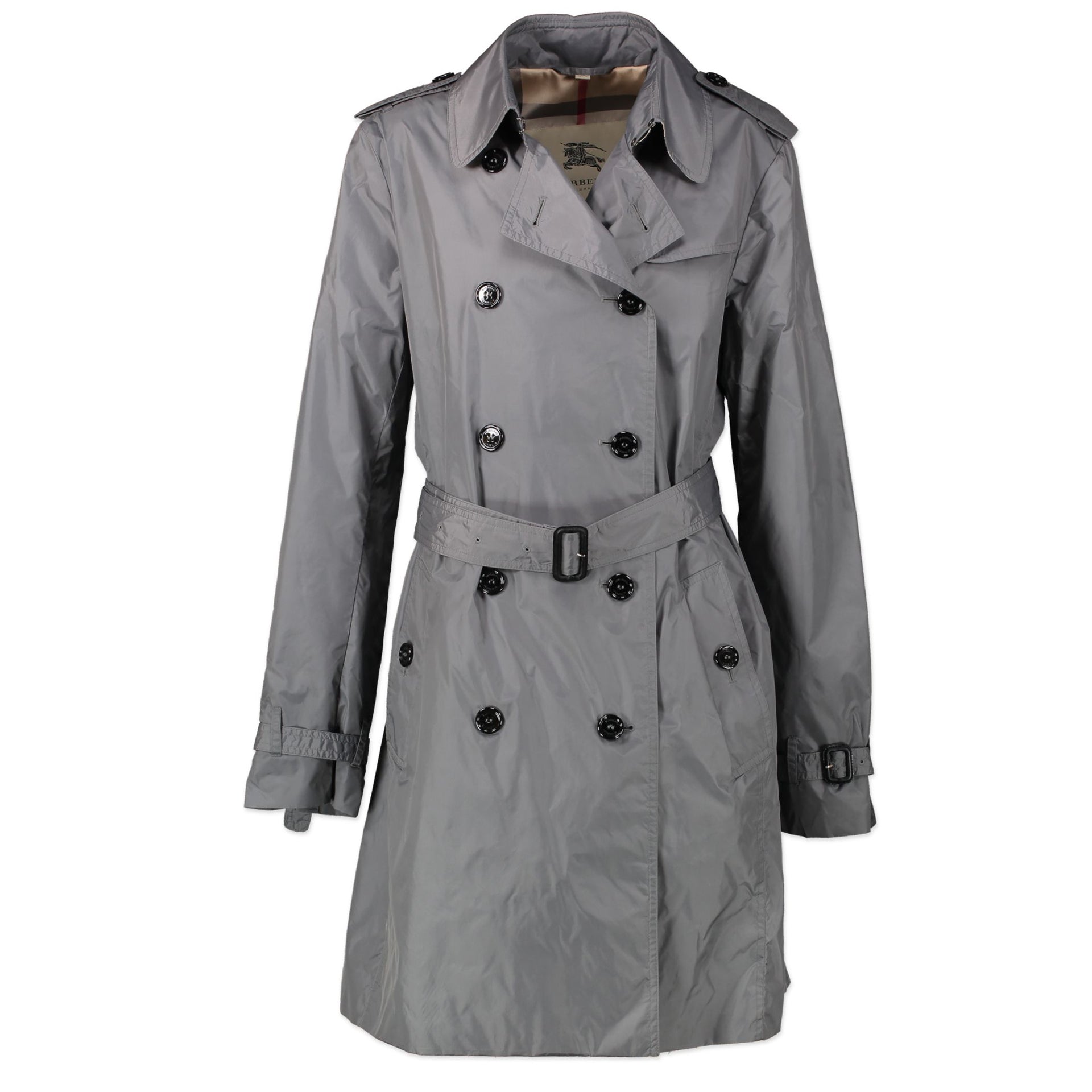 Burberry Grey Nylon Trench - UK 14 pour le meilleur prix chez Labellov