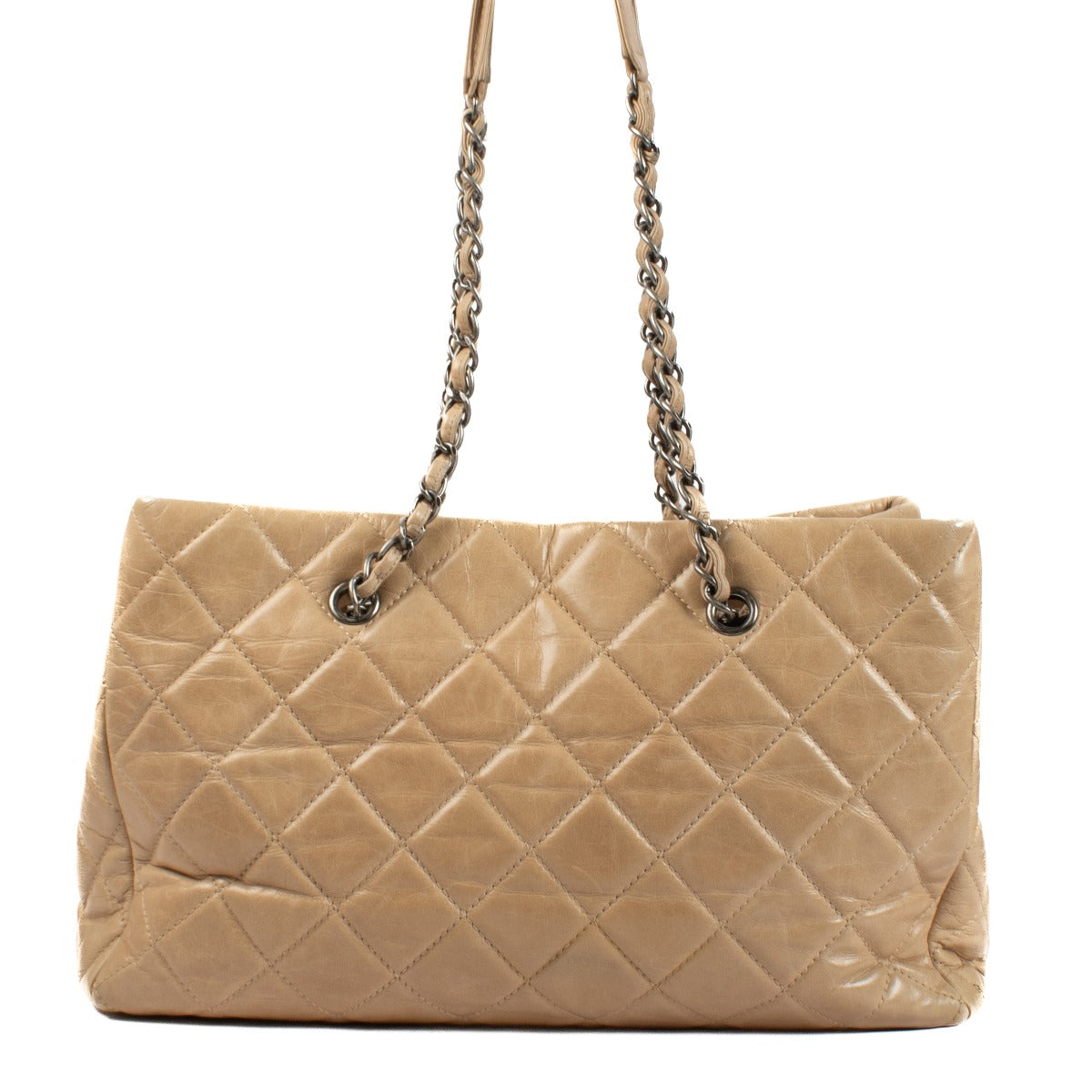 Sac cabas Chanel en cuir de veau glacé beige