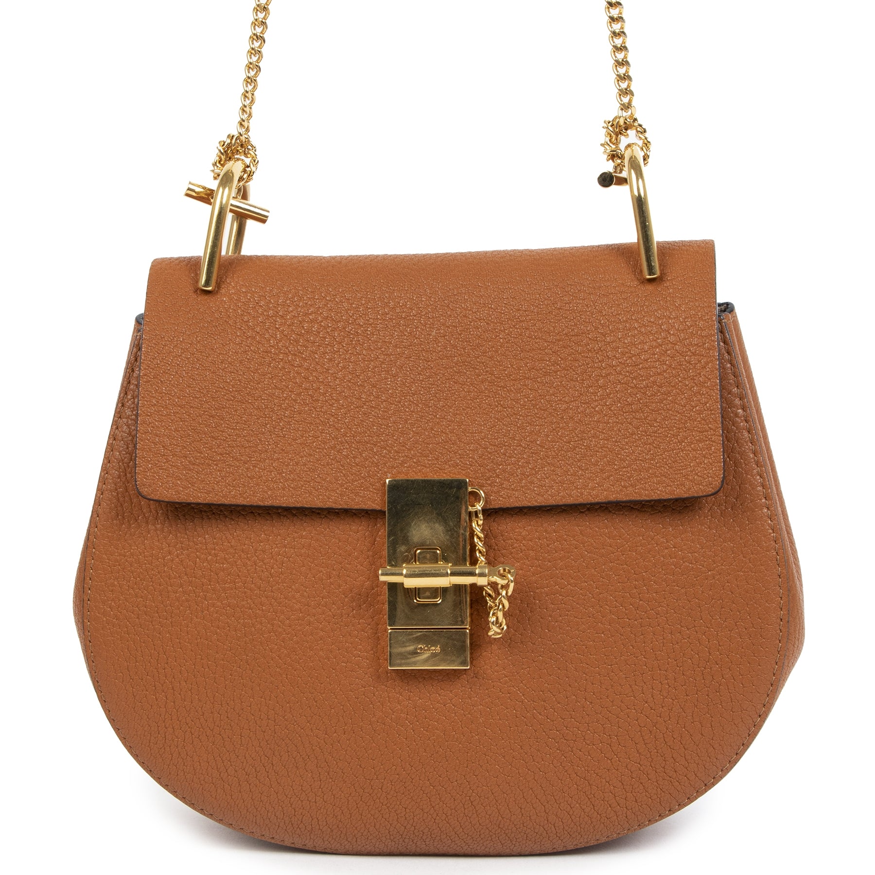 Chloé Tan Grained Calfskin Medium Drew Bag