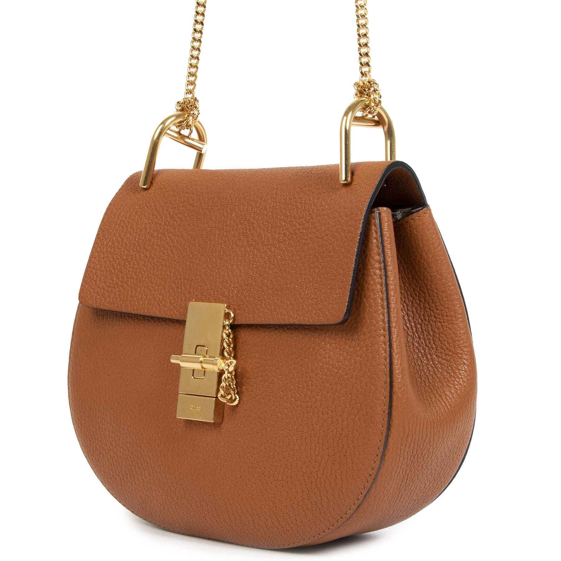 Chloé Tan Grained Calfskin Medium Drew Bag