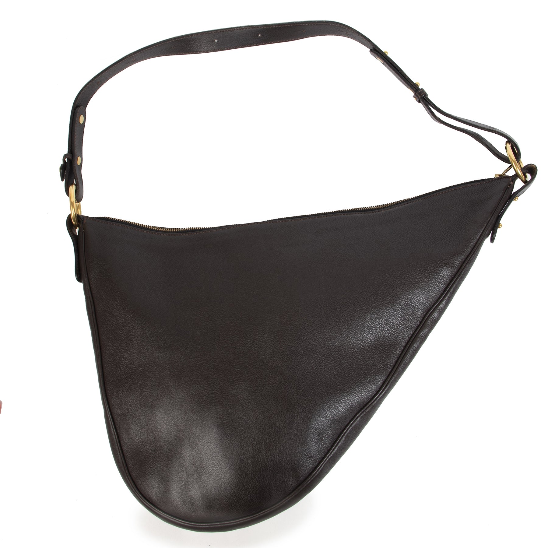 Authentic secondhand Delvaux Chocolate Brown Sling Leather Bag designer bags accessories shoes clothing luxury vintage webshop fashion fashionista safe secure online shopping worldwide shipping