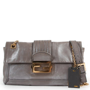 Fendi Grey Metallic Shoulder Bag Buy this 100% authentic piece here safely!