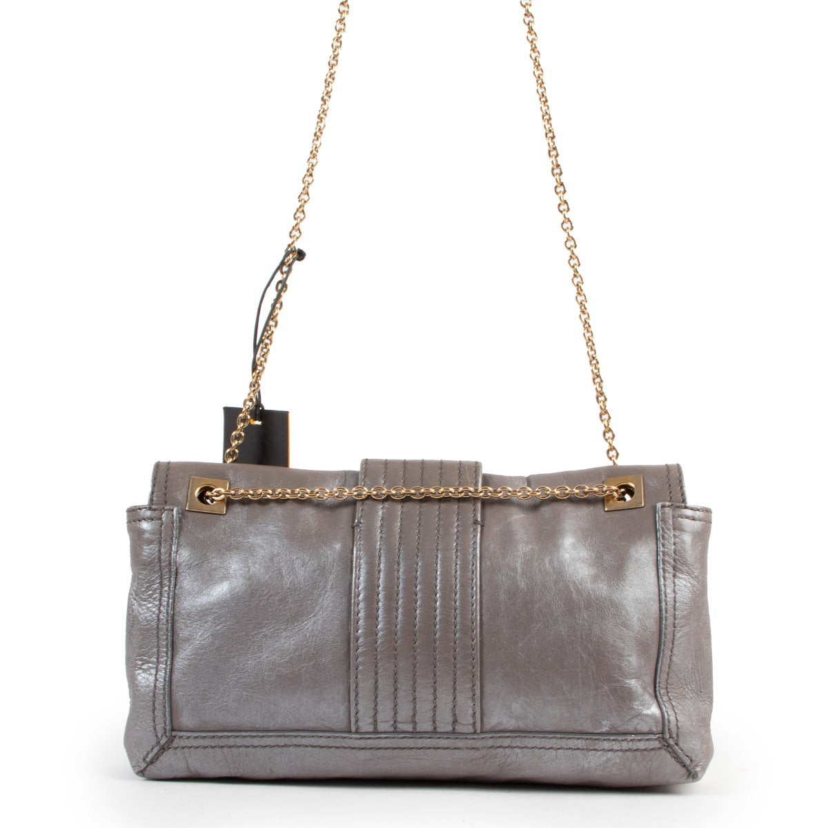 Fendi Grey Metallic Shoulder Bag Buy this 100% authentic piece here safely!