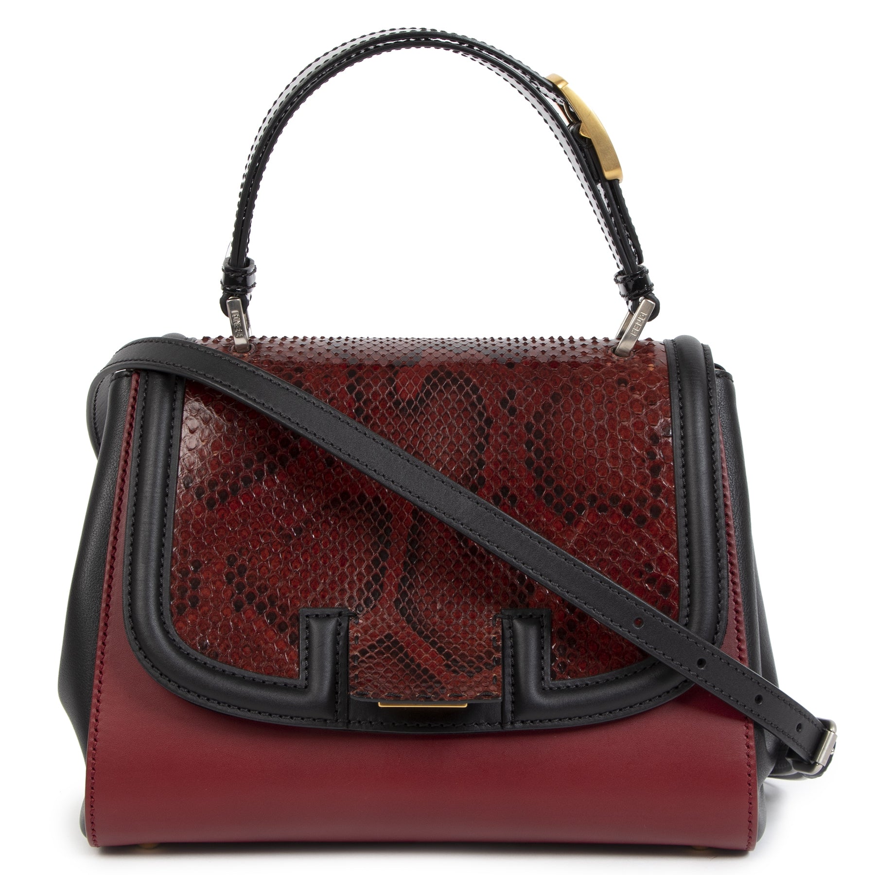 Fendi Silvana Python Top Handle Bag buy safe and secure online LabelLOV webshop Luxury brand