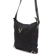 Authentieke Tweedehands Gucci Black GG Canvas Abbey Crossbody Bag juiste prijs veilig online shoppen luxe merken webshop winkelen Antwerpen België mode fashion