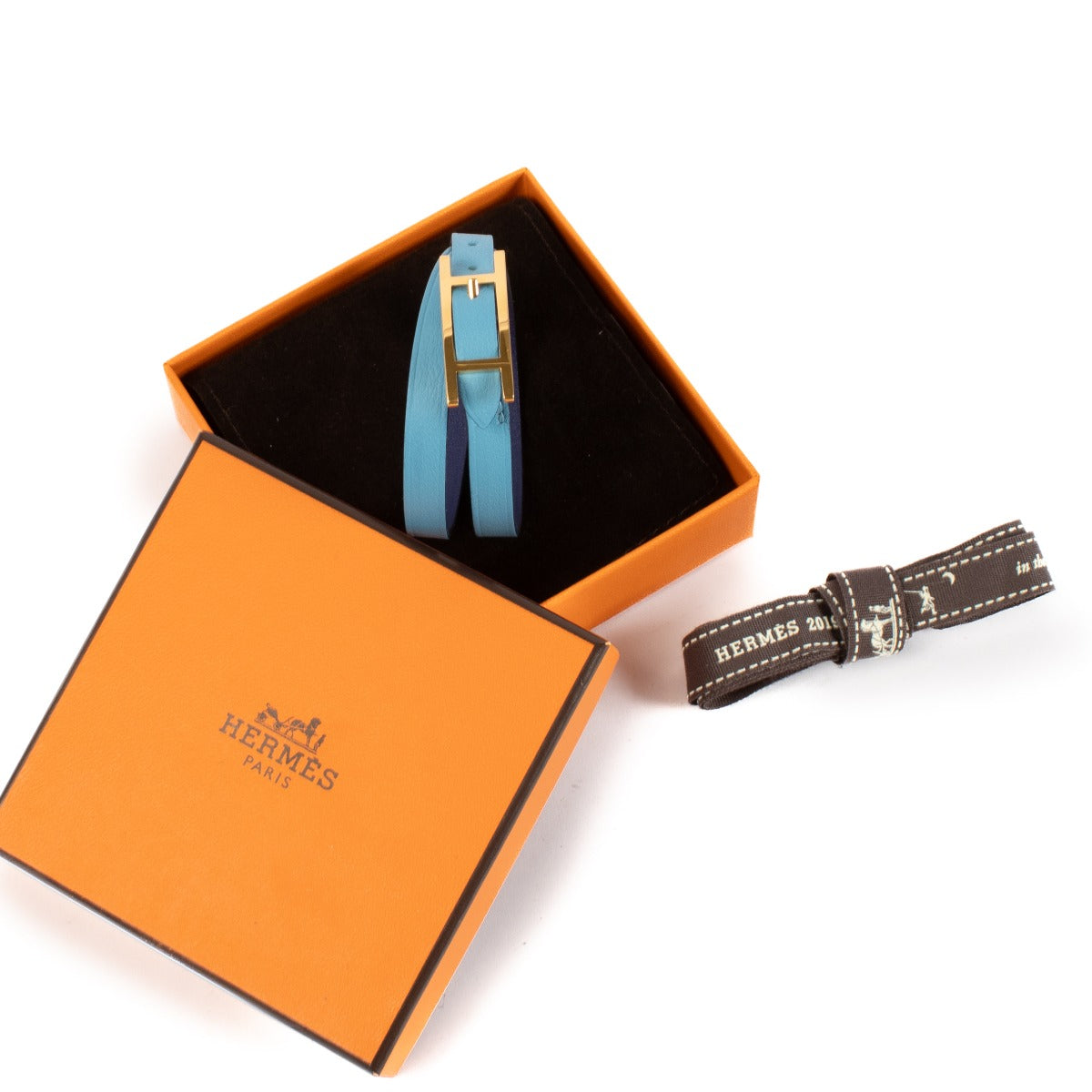 Hermès Bleu Jean/Bleu Navy Swift Behapi Bracelet