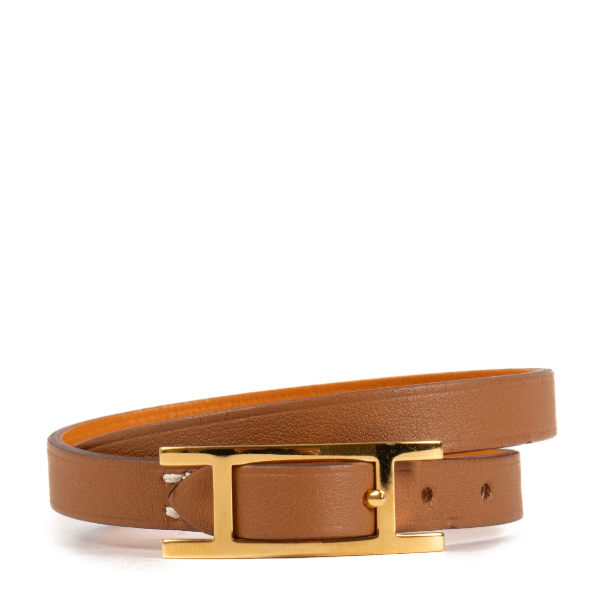 Hermès Gold/Orange Swift Behapi Bracelet