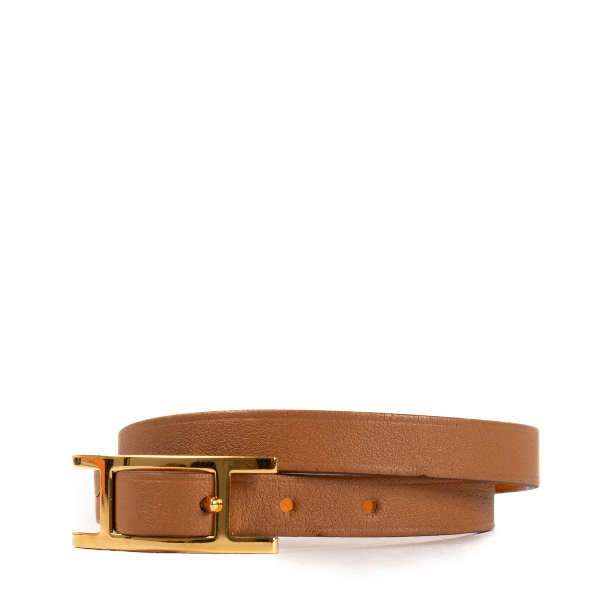 Hermès Goud/Oranje Swift Behapi Armband - Maat T3
