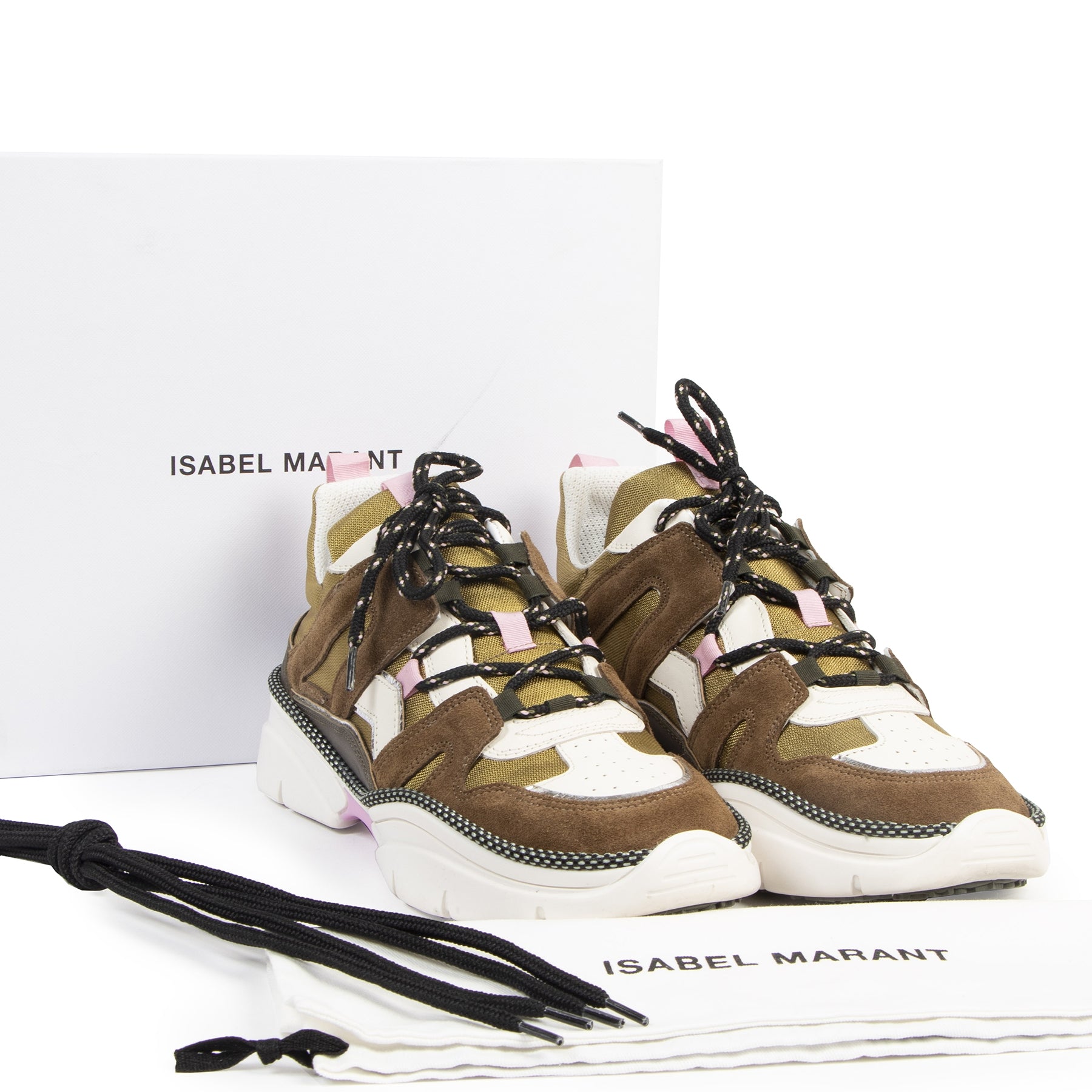 Authentic secondhand Isabel Marant Olive Green Kindsay Sneakers - Size 41 designer shoes designer brands fashion luxury vintage webshop safe secure online shopping