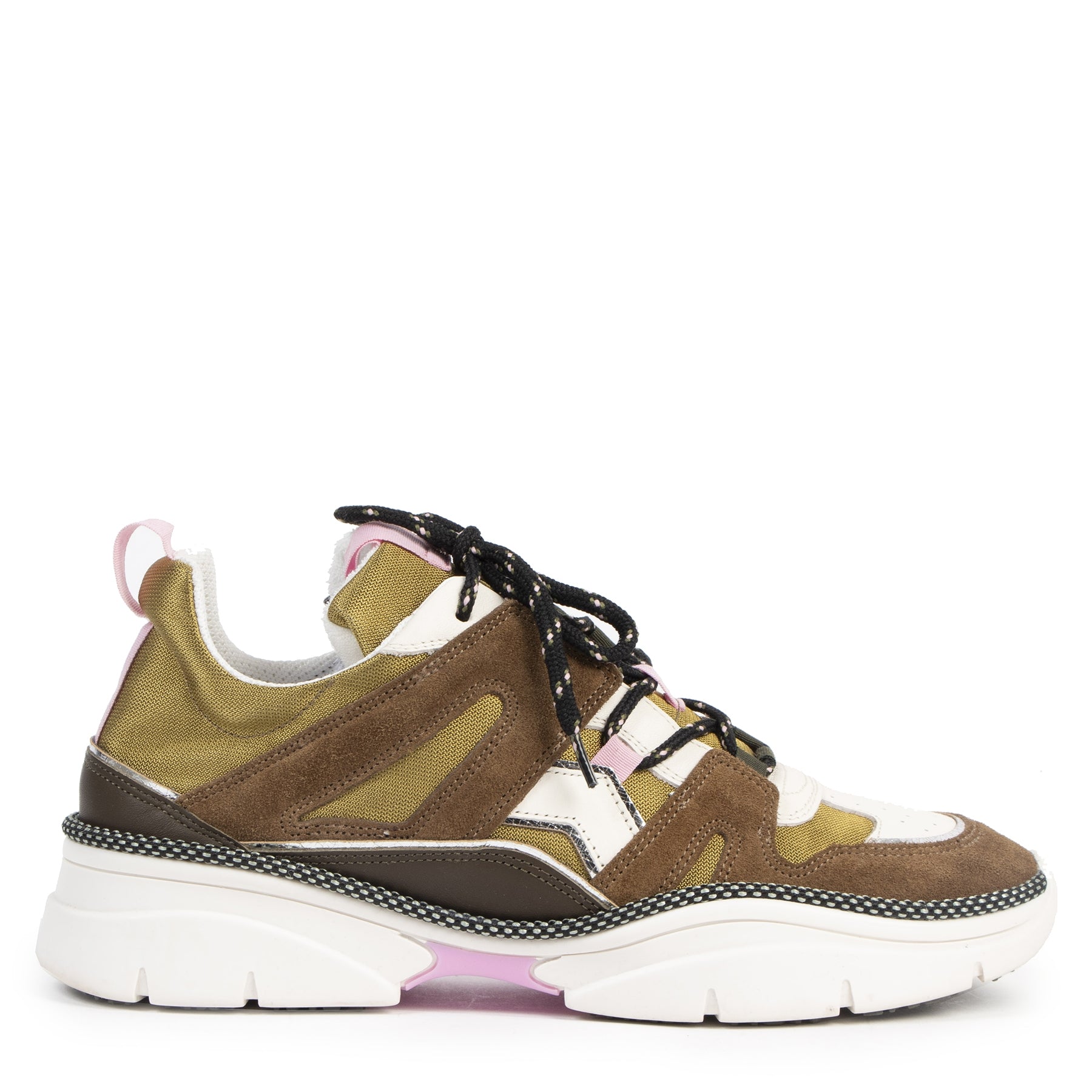 Authentieke Tweedehands Isabel Marant Olive Green Kindsay Sneakers - Size 41 juiste prijs veilig online shoppen luxe merken webshop winkelen Antwerpen België mode fashion