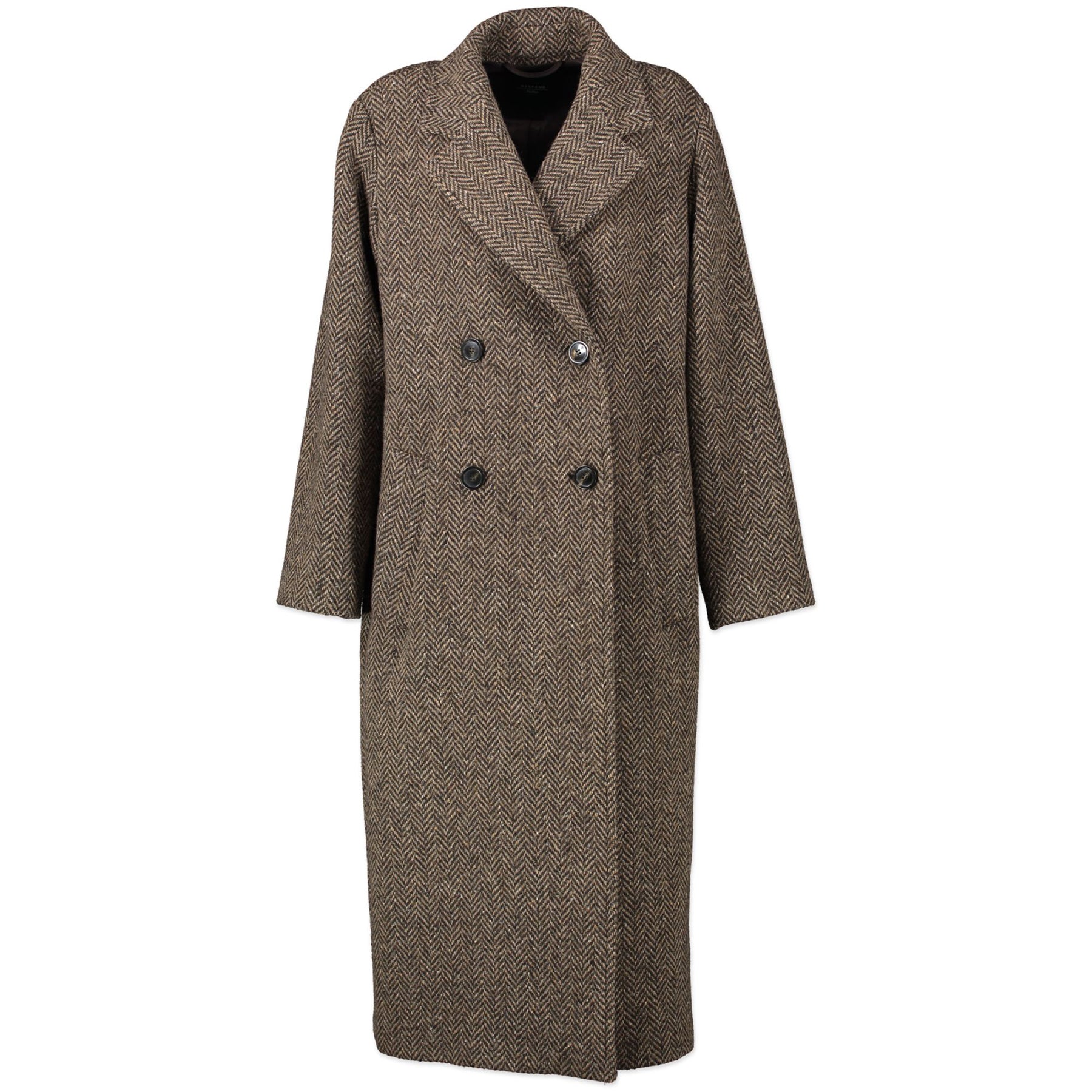 Authentic secondhand Max Mara Weekend Brown Wool Print Coat - Size 34 juiste prijs veilig online shoppen luxe merken webshop winkelen Antwerpen België mode fashion