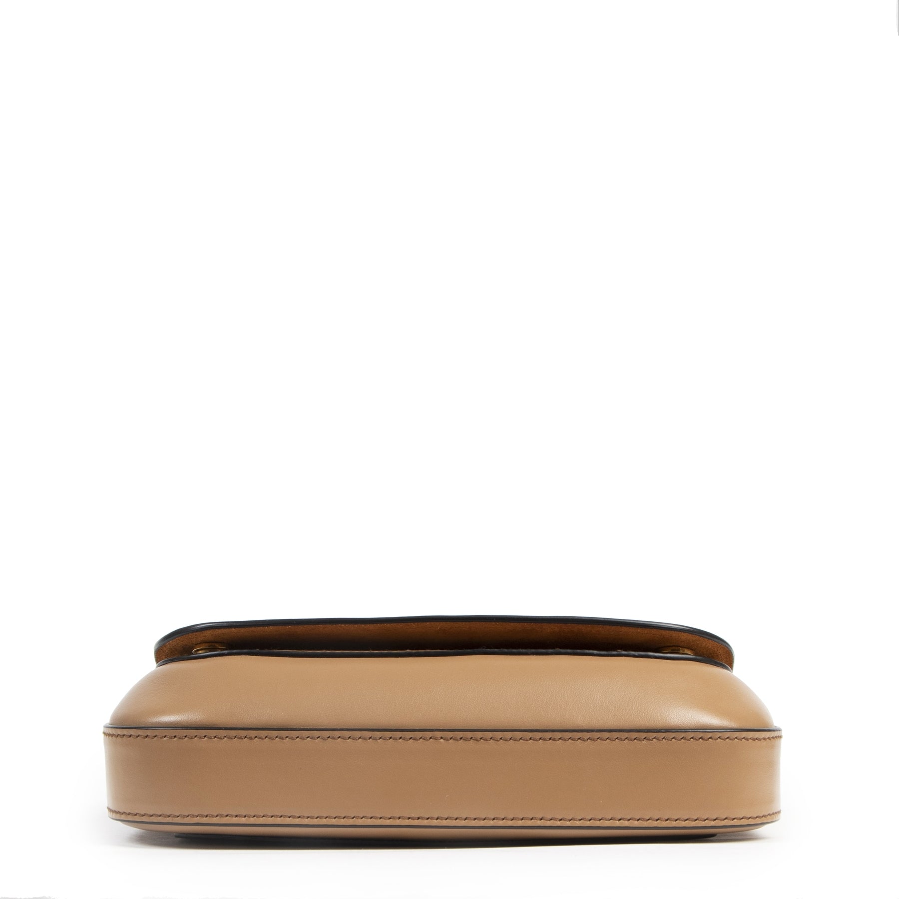 Authentieke tweedehands vintage Prada Camel Color Strap Crossbody Bag koop online webshop LabelLOV