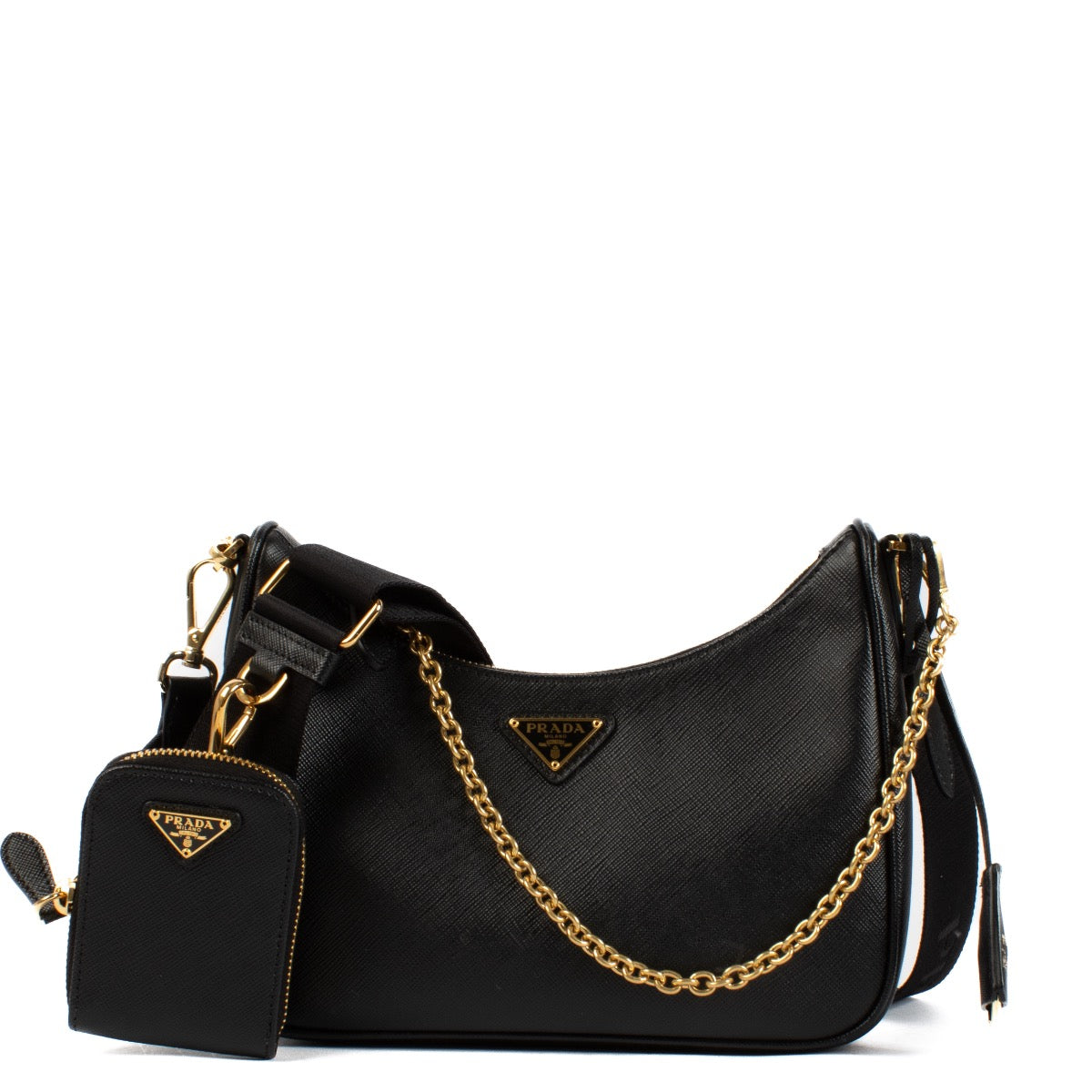 shop 100% authentic second hand Prada Black Re-Edition 2005 Saffiano Bag on Labellov.com