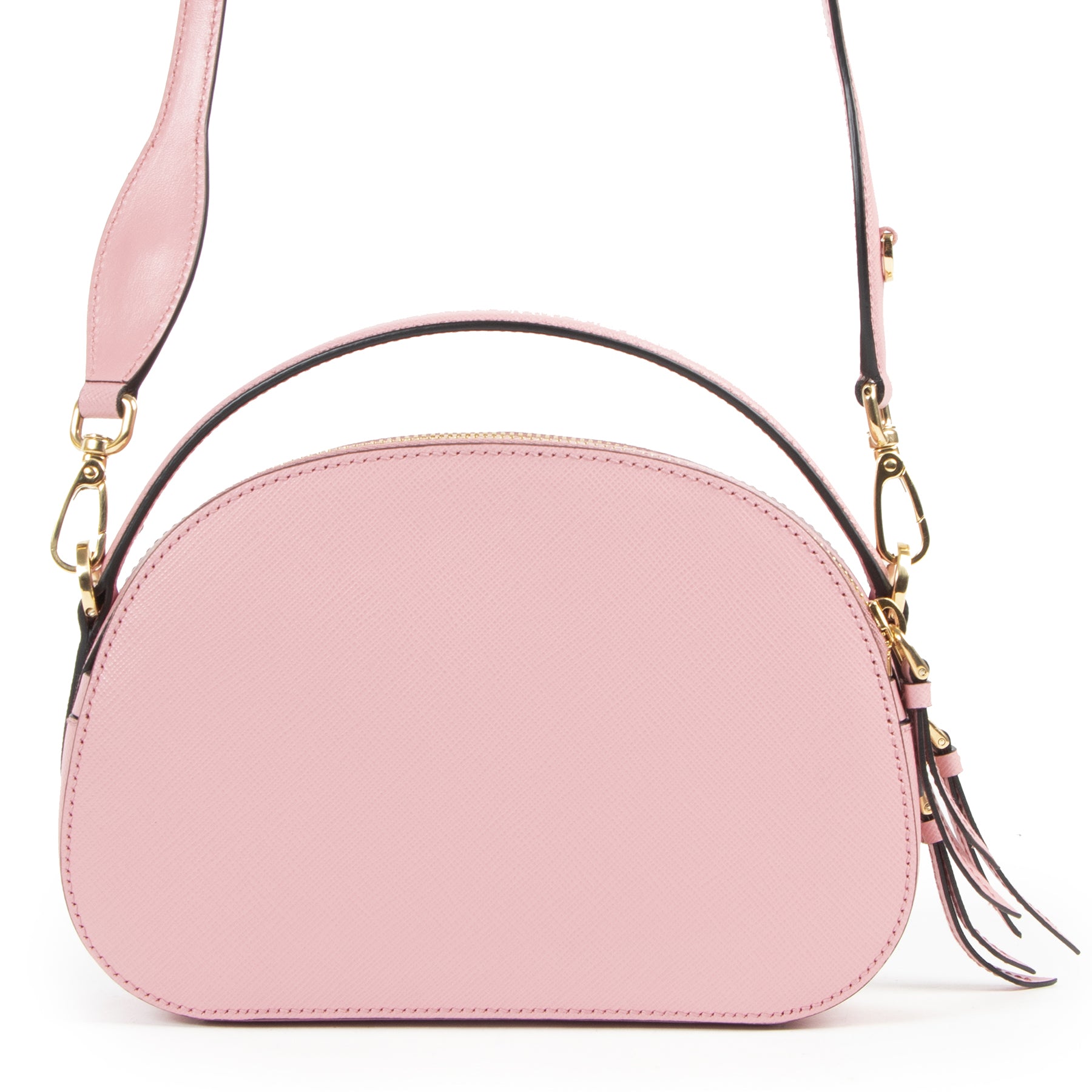 Authentic secondhand Prada Pink Saffiano Leather Odette Bag designer bags fashion luxury vintage webshop safe secure online shopping