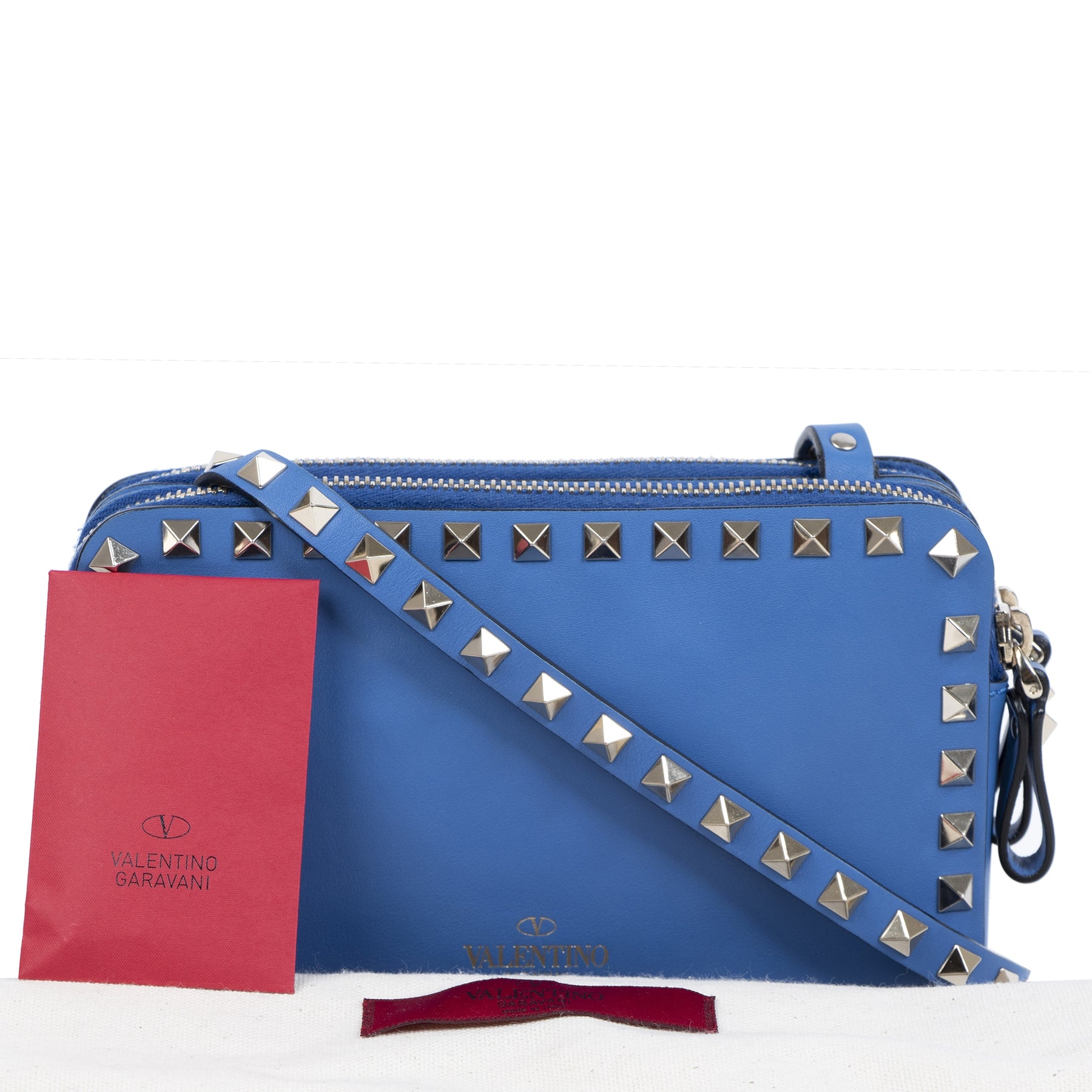 Valentino Blue Rockstud Mini Crossbody Bag