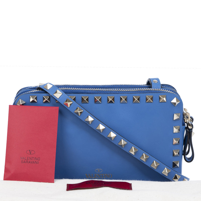 Valentino Blue Rockstud Mini Crossbody Bag