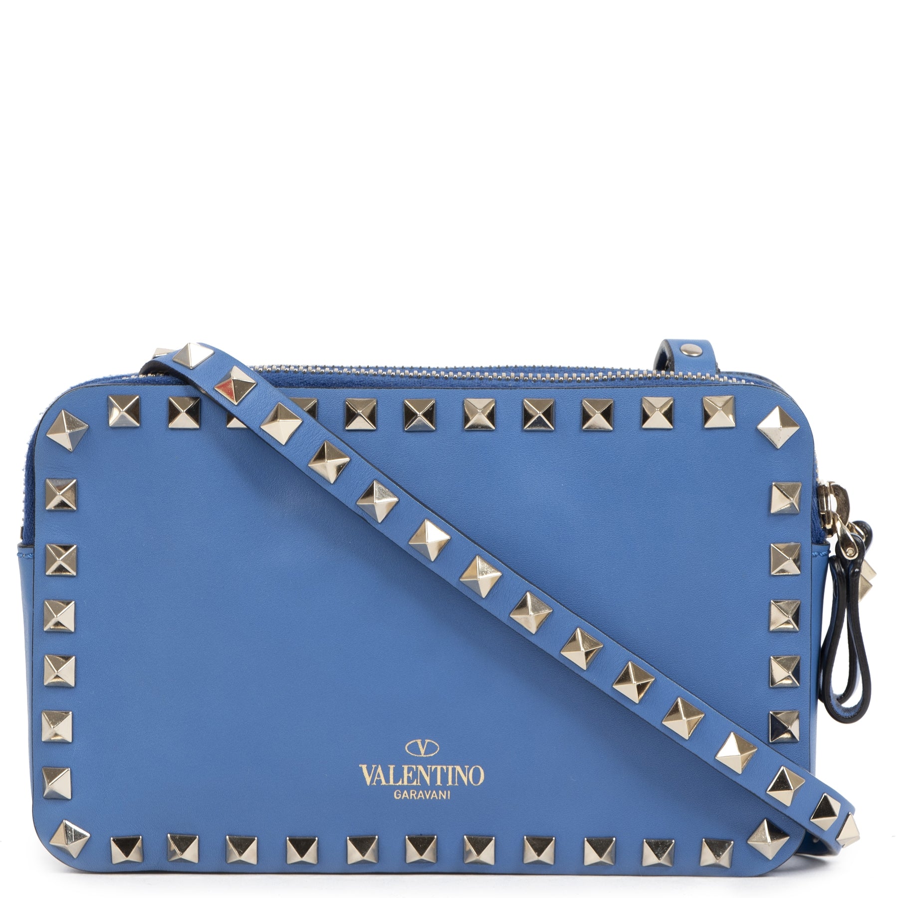 Valentino Blue Rockstud Mini Crossbody Bag
