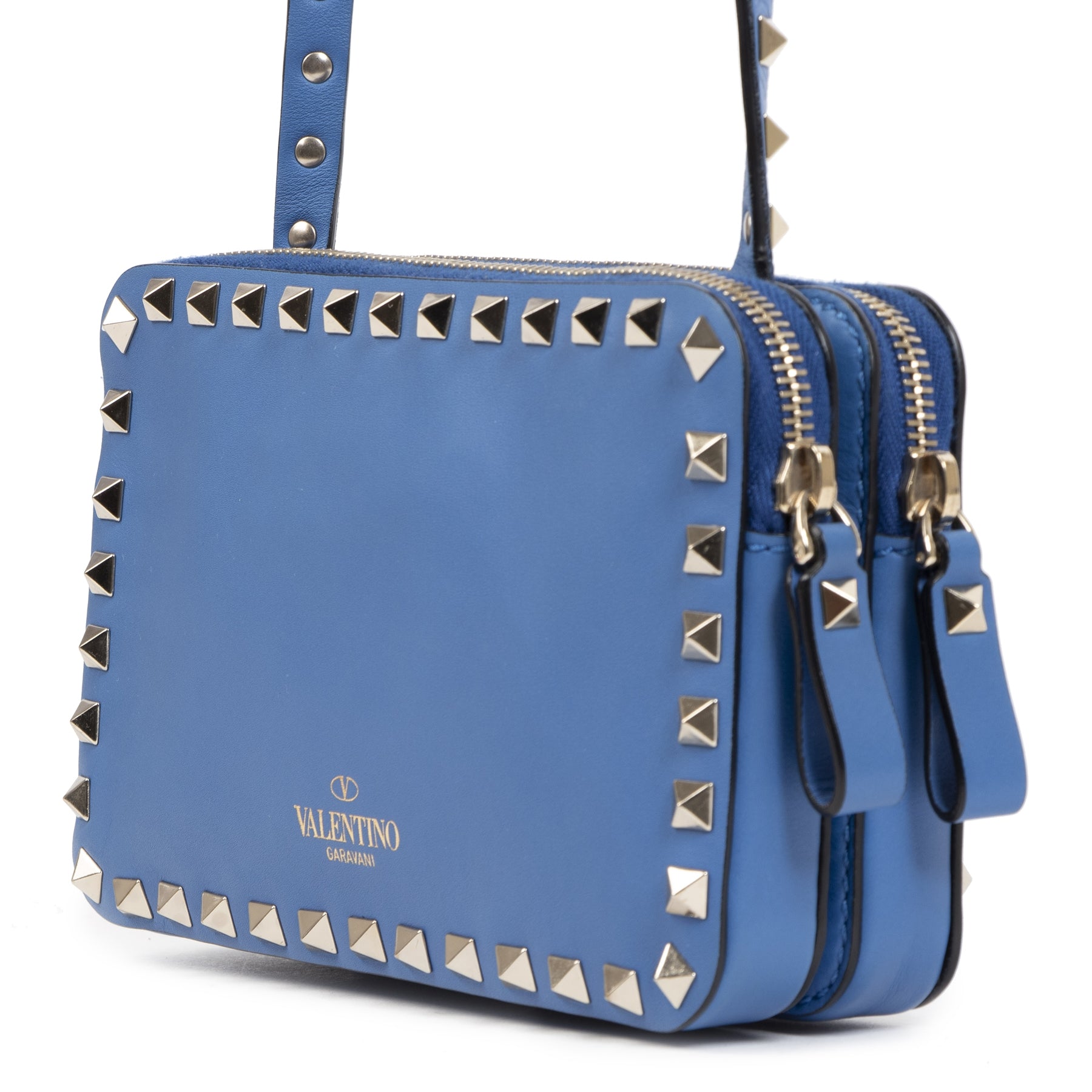 Valentino Blue Rockstud Mini Crossbody Bag