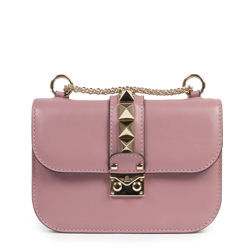 Valentino Garavani Mini 'Glam Lock' Pink Purple Shoulder Bag