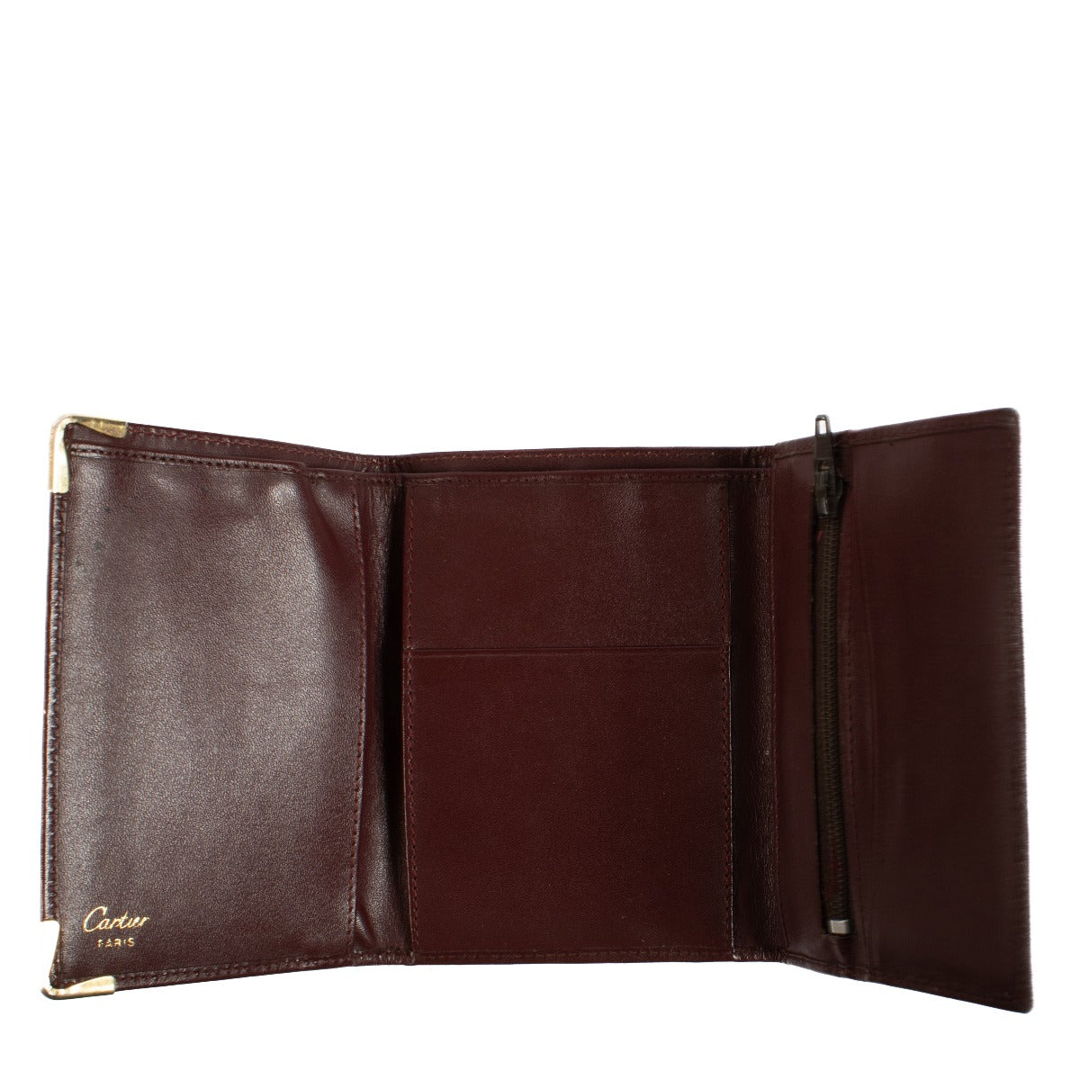Cartier Burgundy Leather Compact Wallet