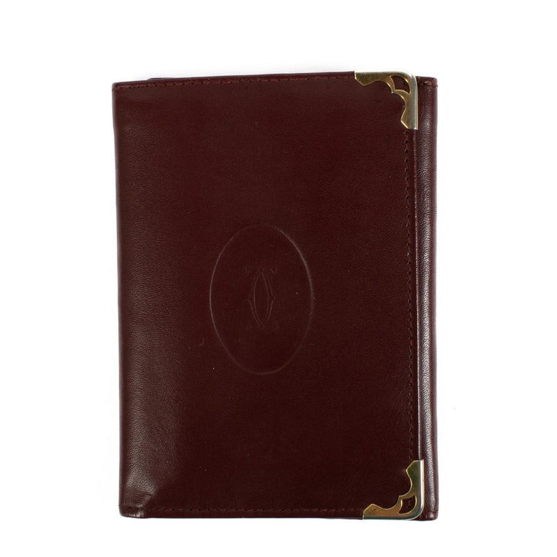 Cartier Compacte Portemonnee van Bourgondisch Leer