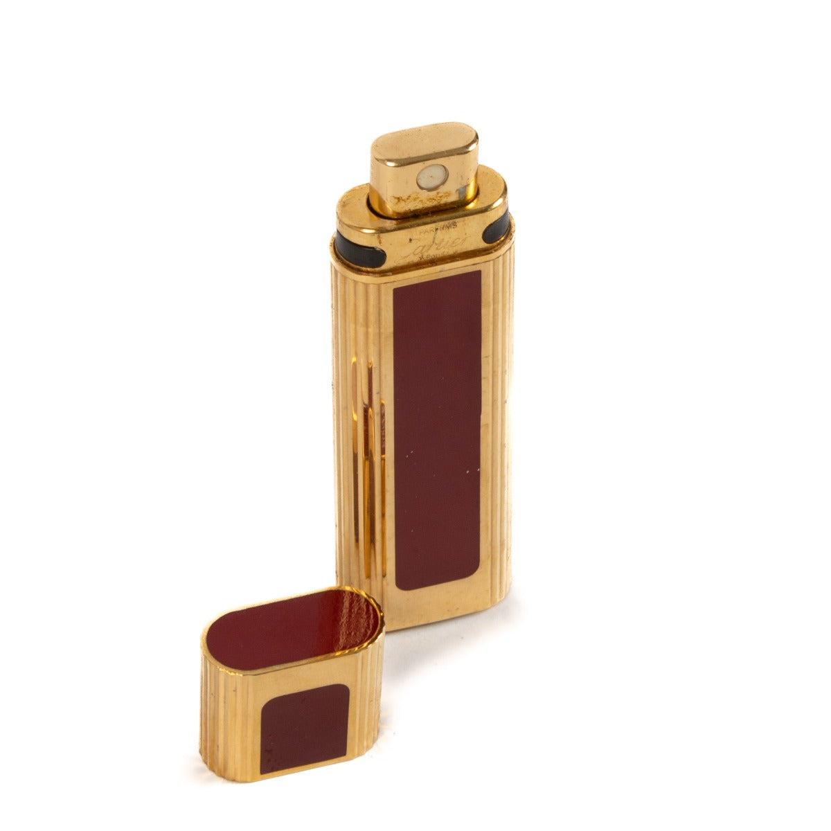 Cartier Gold/Burgundy Perfume Case